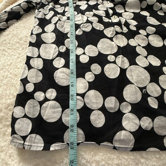 Talbots Petite Black & White Polka Dot Button-Up Blouse  100% Cotton  Made In In - Picture 8 of 10